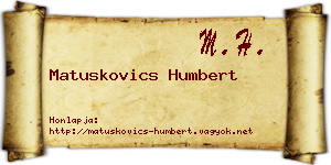 Matuskovics Humbert névjegykártya
